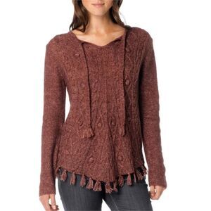 Prana‎ Shelby Poncho Sweater Womens Small Red Brown